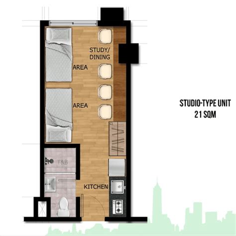 Studio Type Condo Unit Floor Plan | Viewfloor.co