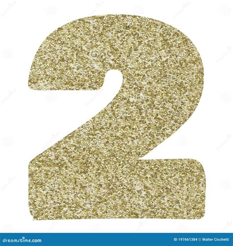 TWO - Gold Glitter Number on White Background Stock Photo - Image of alphabet, white: 197661384