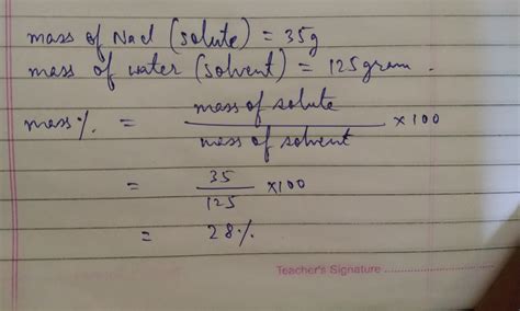 [Solved] Calculate the mass percent of a NaCl solution prepared by mixing... | Course Hero