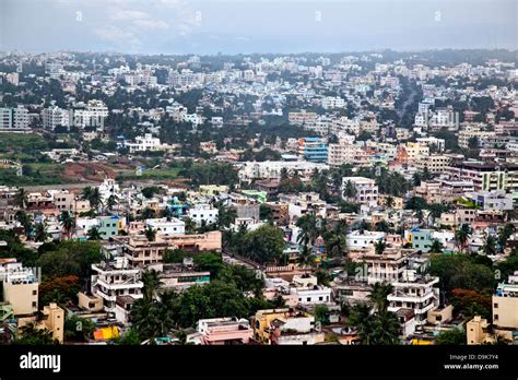 Aerial view of a city, Visakhapatnam, Andhra Pradesh, India Stock Photo ...