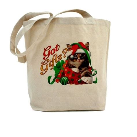 Christmas Tote Bag Cotton Canvas Tote Holiday Gift Bag