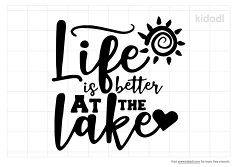 Free Life Is Better At The Lake Stencil | Stencil Printables | Kidadl