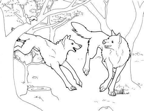 wolf pack line art - Clip Art Library