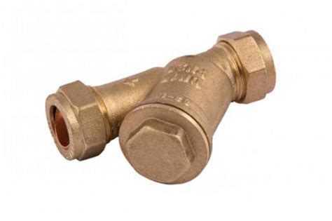 15mm Compression Brass In-Line Y Strainer / Filter | Stevenson Plumbing & Electrical Supplies