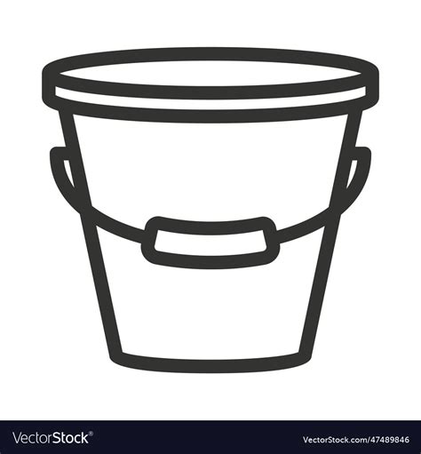 Bucket linear icon domestic outline Royalty Free Vector