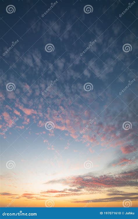 Cirrocumulus Clouds Sunset Sky Landscape Stock Photo - Image of light, background: 197071610