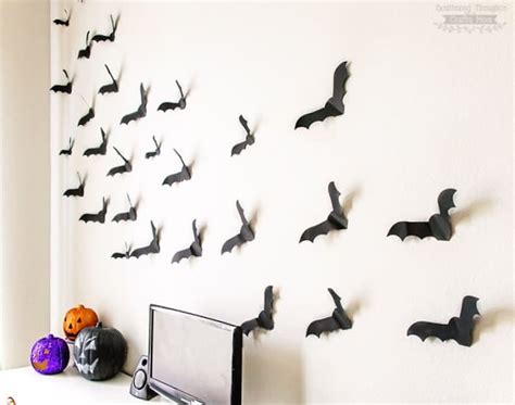 Bats on the Wall (free paper bat template)