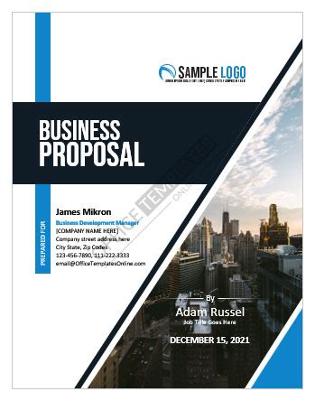 12+ Free Cover Page Templates for Proposals in Microsoft Word