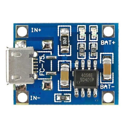 TP4056 - Li-ion Battery charger Module - 1A - Micro USB connector