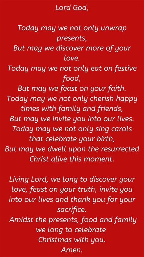 Family Christmas Dinner Prayer