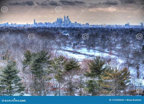 Center City Philadelphia Skyline on a Snowy Day Stock Image - Image of ...