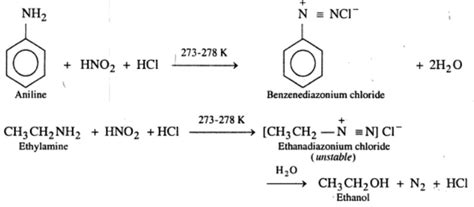 Write the reactions of (i) aromatic and (ii) aliphatic primary amines ...