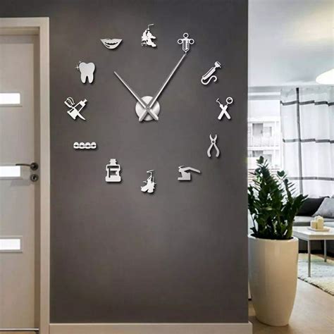 DIY DENTAL PATTERN 3D WALL CLOCK | Dental office decor, Dental office design interiors, Dentist ...