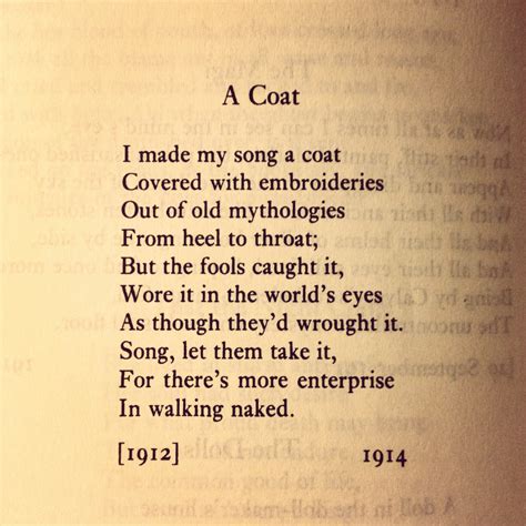 Favourite Poem: >> A COAT - William Butler Yeats | Poems, Country music ...