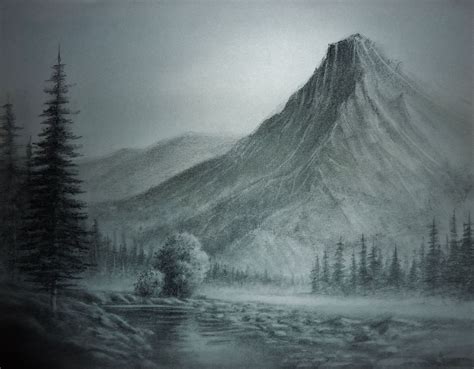 Mountain Scenery Sketch at PaintingValley.com | Explore collection of Mountain Scenery Sketch