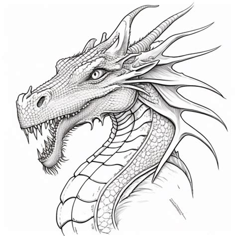 realistic dragon drawing - Print now for free | Drawing Ideas Easy