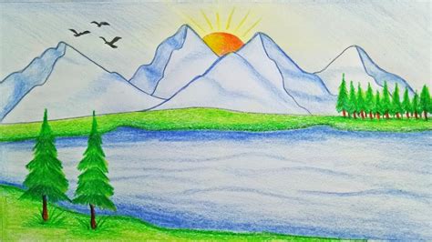 Drawing For Kids Scenery Sketch - Goimages User