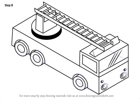 Learn How to Draw Fire truck with Ladder (Trucks) Step by Step ...