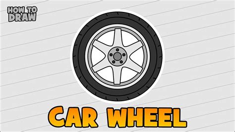 How to draw Car wheel 2d flat - YouTube