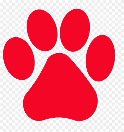 Feline Clipart Red - San Mateo High Bearcat Paw - Free Transparent PNG ...