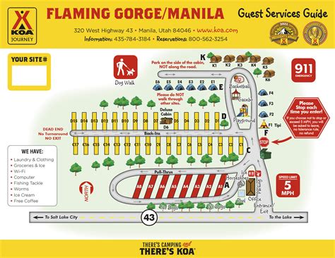 Manila, Utah Campground Map | Flaming Gorge / Manila KOA Journey