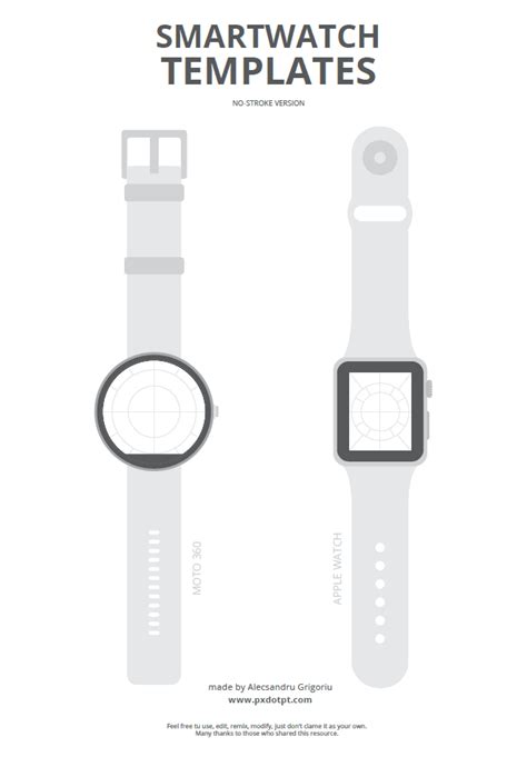 Freebie #2: Smartwatch templates — Pixels, dots and points of view