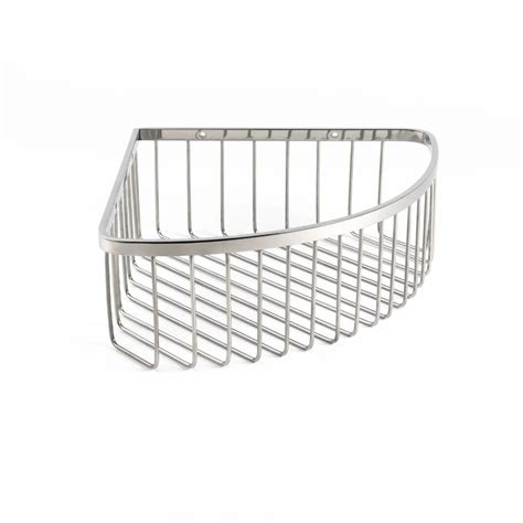 Elemental Corner Shower Basket - Chrome / Corner Basket - Pebble Grey