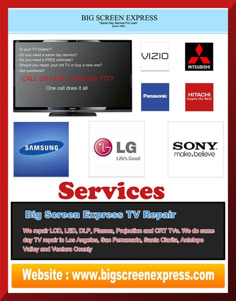 Panasonic Plasma TV Repair California, California by bigscreenexpress ...