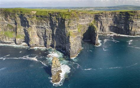 Aerial View of the World Famous Cliffs of Moher in County Clare Stock Photo - Image of drone ...