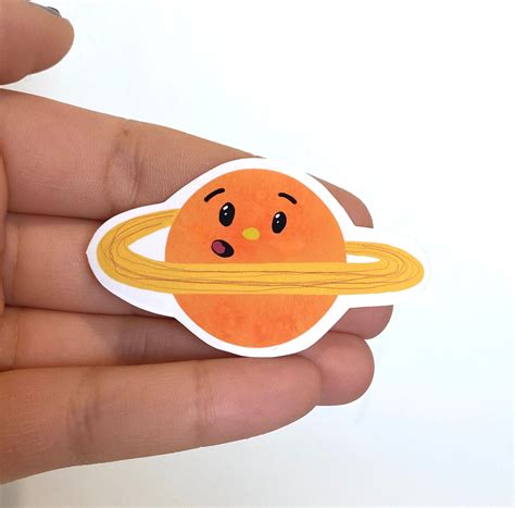 Cute Saturn Sticker Decal Mini Happy Sticker | Etsy