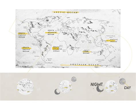Day and Night World Map on Behance