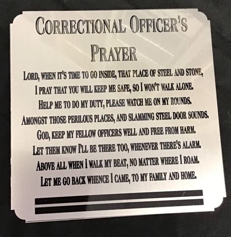 Correctional Officers Prayer Locker Plate - Etsy