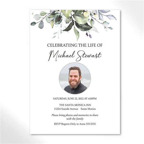 Memorial Service Invitation Template Free