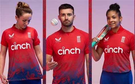 New England T20 Jersey 2023-24 | Castore English Cricket Red Blue T20 Kit 23-24 | The Cricket Blog