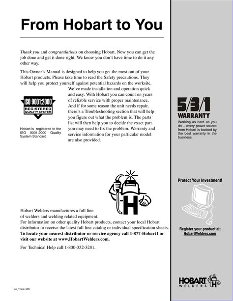 Hobart Welding Products IRONMAN 230 User Manual | Page 2 / 56