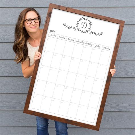 Whiteboard Calendar With Magnetic Option Dry Erase Personalized Family ...