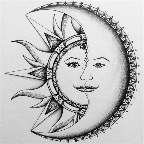 Sun/moon tattoo commission Nelson Burton | Moon drawing, Moon sun tattoo, Moon coloring pages