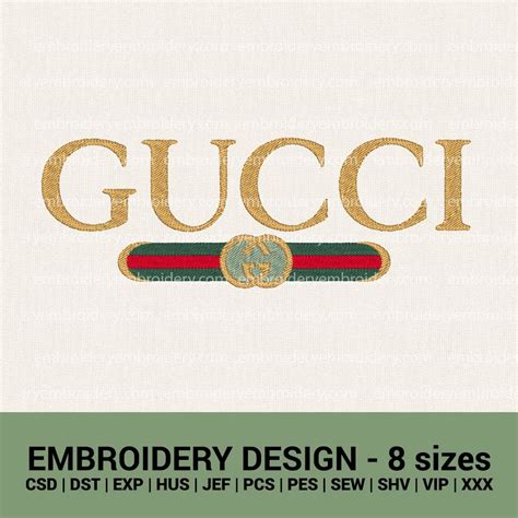 Gucci color logo machine embroidery design fil instant downloaad