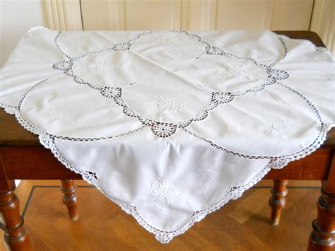 vintage lace tablecloth vintage white tablecloth handmade lace