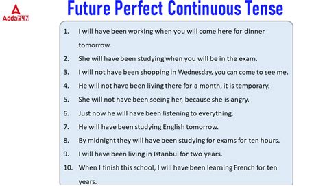 Future Perfect Continuous Tense, Definition, Formula, Rules, Examples, Exercises