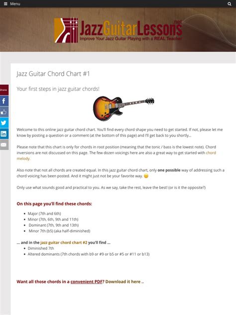 Jazz Guitar Chord Chart #1: Basic Chord Shapes For Jazz | PDF | Jazz ...