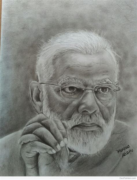 Brilliant Pencil Sketch Of PM Narendra Modi - Desi Painters