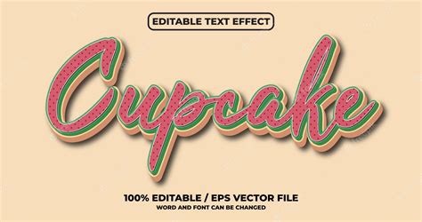 Premium Vector | Cupcake text effect style