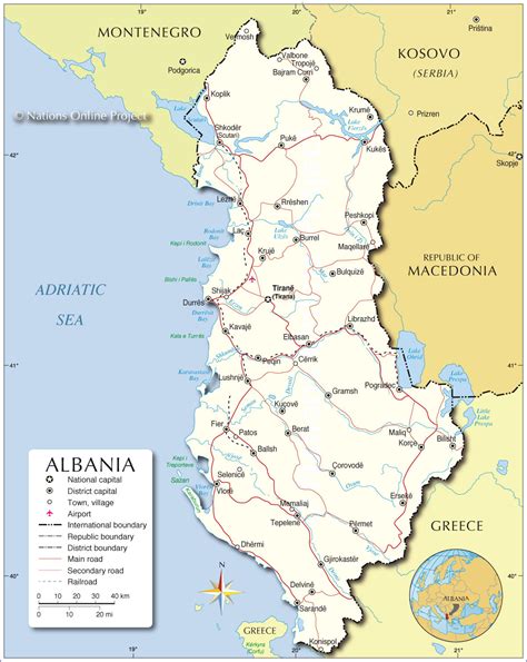 Maps: Albania Map Europe