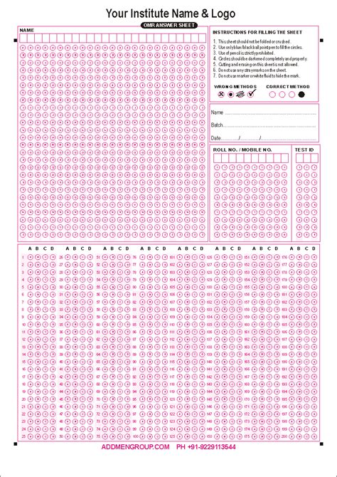 Omr sheet design and omr sheet printing – Artofit