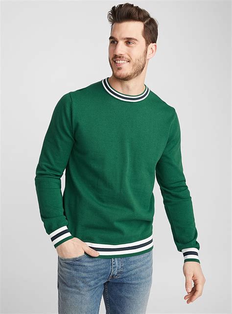 Retro varsity sweater - Crew necks - Kelly Green | Mens outfits ...