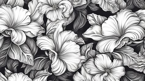 Premium AI Image | black line art floral