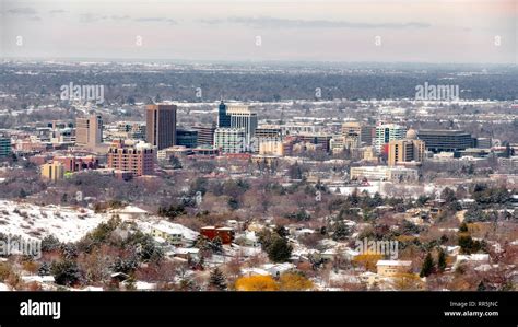 Skyline of Boise Idaho in winter look into the distance Stock Photo - Alamy