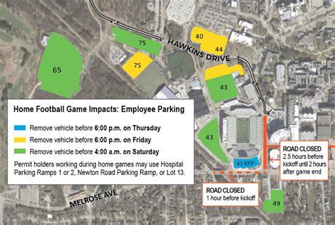 Employee and patient parking during football game day | Parking and Transportation - The ...