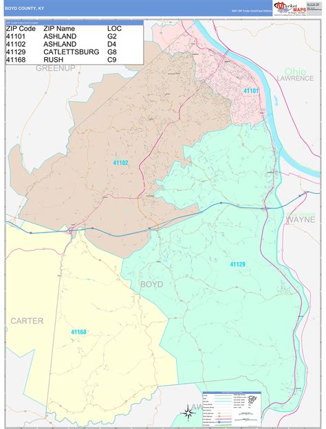 Boyd County, KY Wall Map Color Cast Style by MarketMAPS - MapSales